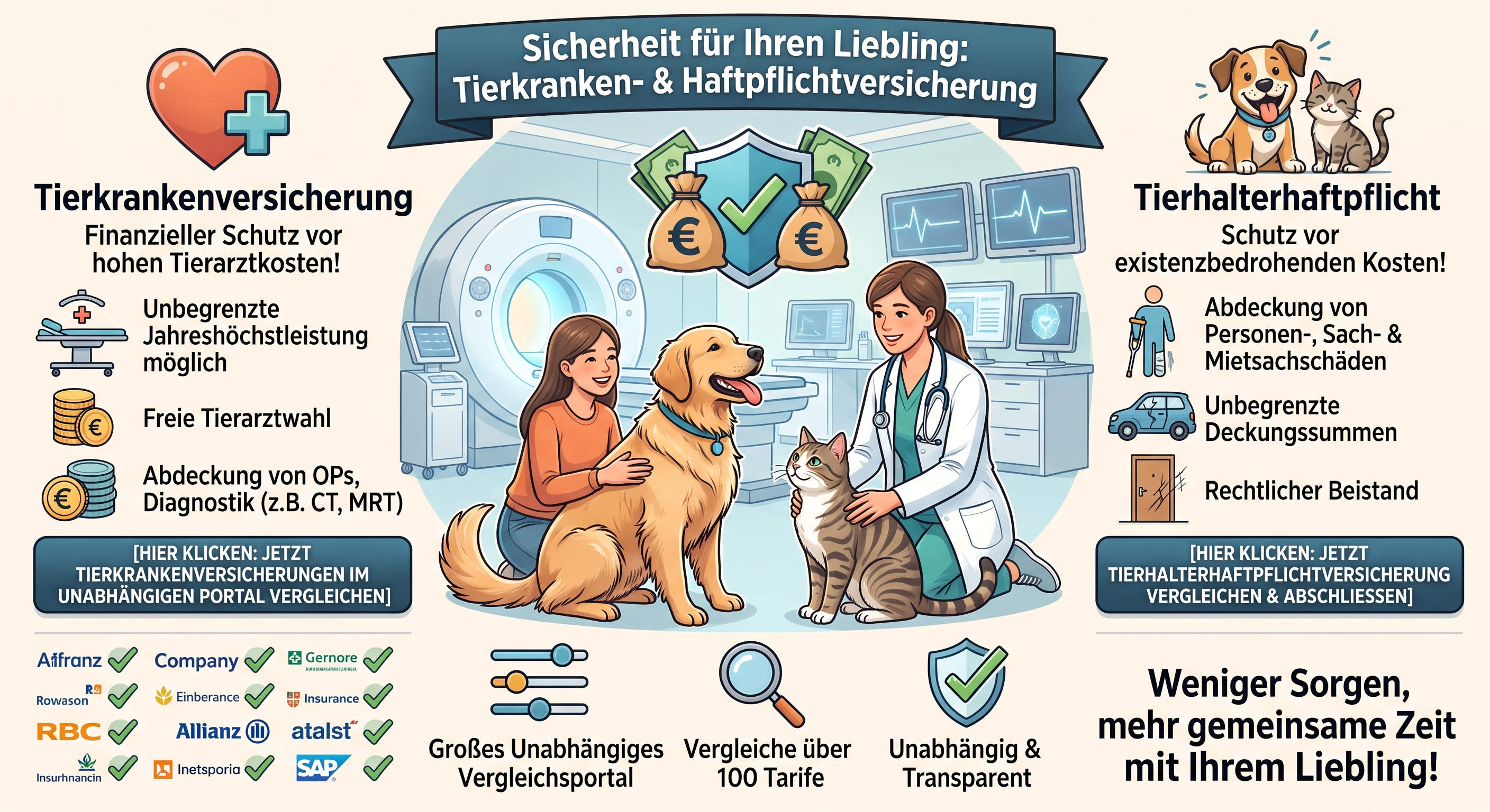 Finanzieller Schutz für Ihren Liebling: Warum Tierkranken- und Haftpflichtversicherung unersetzlich sind