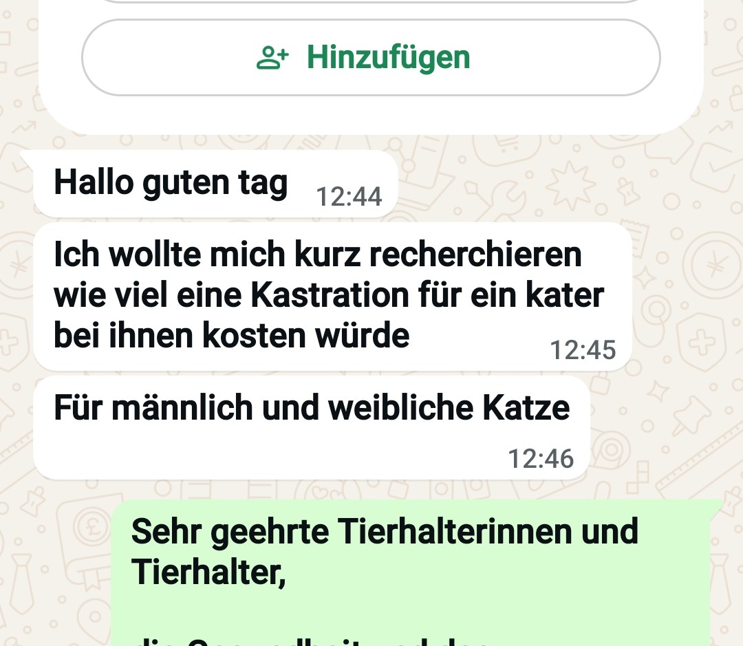 „WAS KOSTET EINE KASTRATION?“ – WARUM ES BEI UNS AM TELEFON UND AUF WHATSAPP DEFINITIV KEINE PREISAUSKÜNFTE MEHR GIBT!